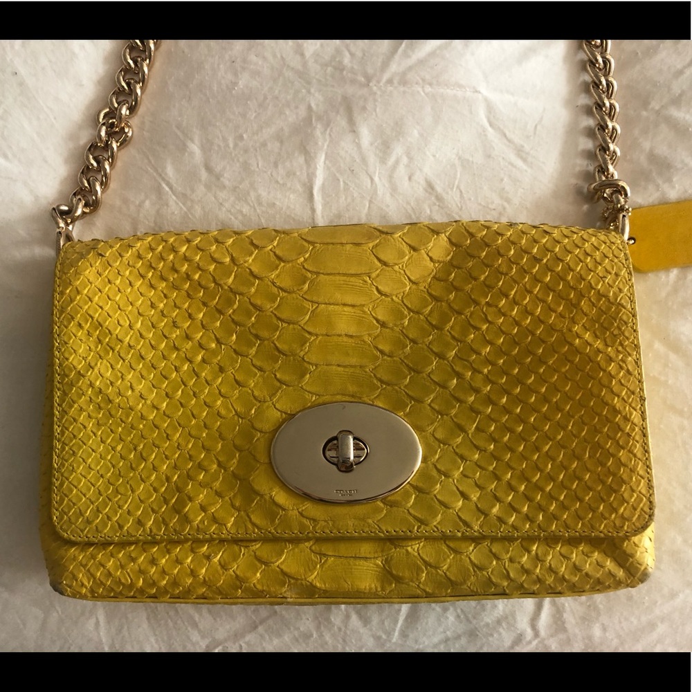 Yellow/Green Snakeskin Coach Crossbody